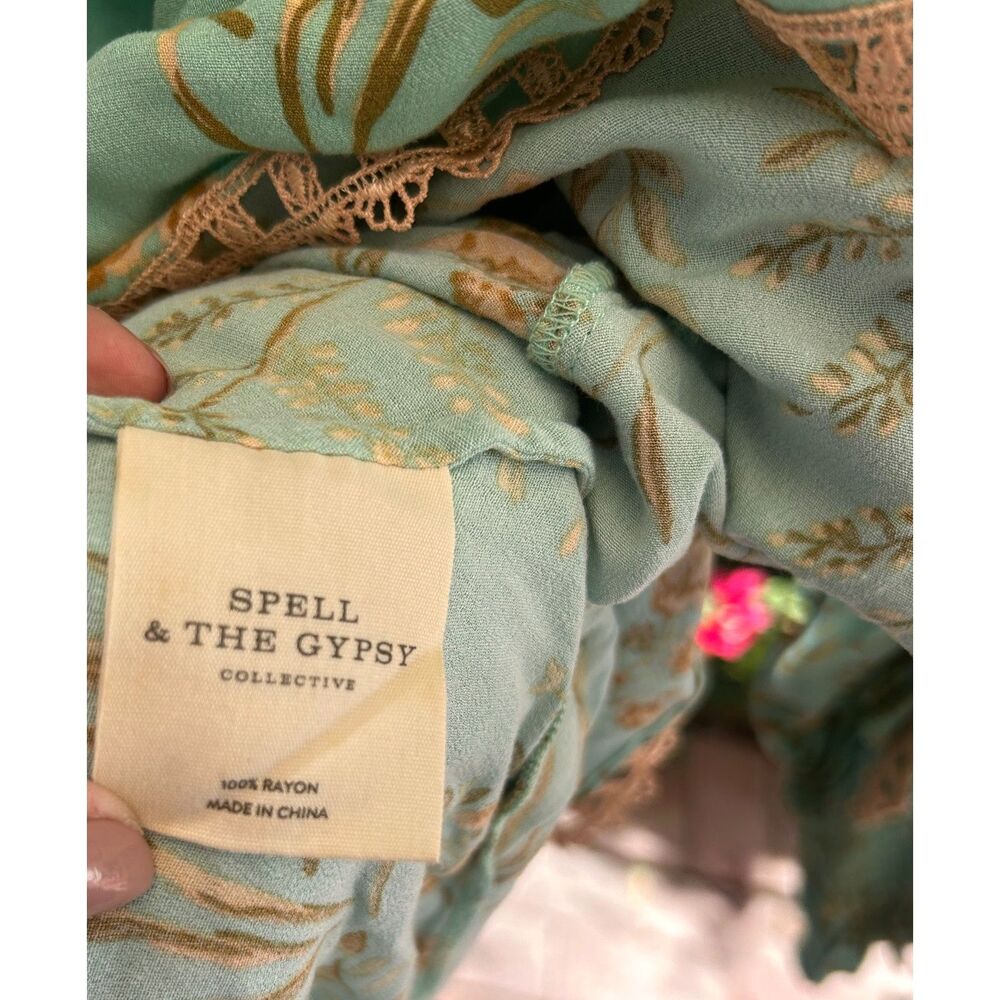 Spell & The Gypsy Maisie Playdress in Vintage Turquoise Size XL Ruffle and Lace - Picture 6 of 8